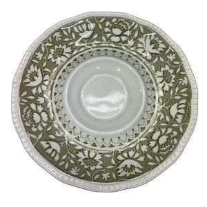 Vintage Kensington Dundee Saucer Plate Ironstone England 6.25” Green And White